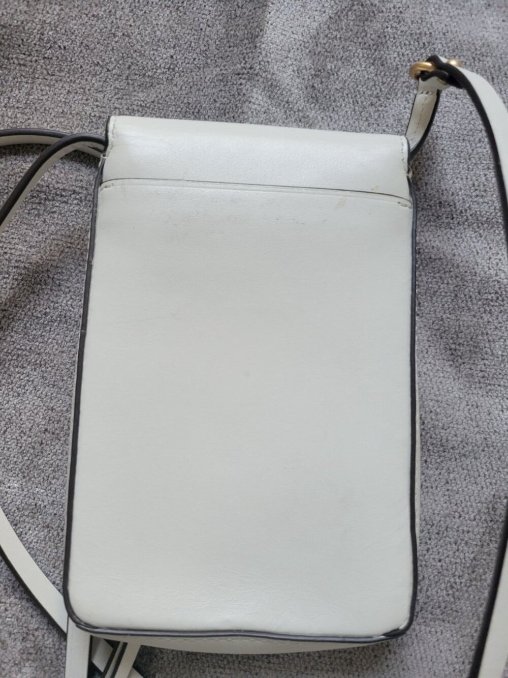 Tory Burch Miller phone Crossbody Bag Ivory leather Double T Logo Cellphone - Picture 5 of 11